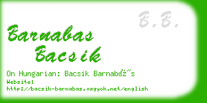 barnabas bacsik business card